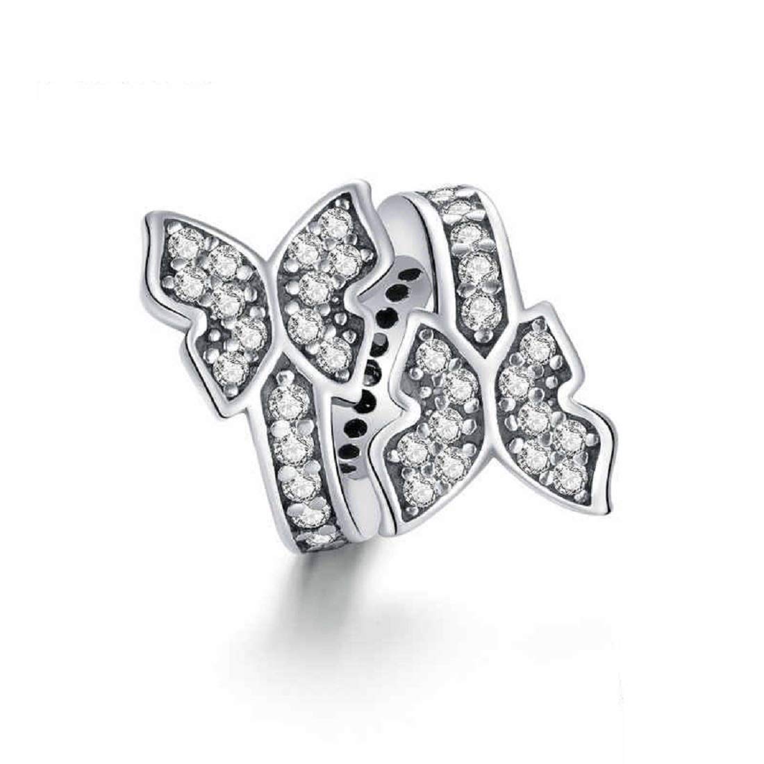 FeatherWish Sterling Silver 925 Charm Butterfly Insect Animal Family Nature Bead Fits And Compatible With Pandora Bracelets Gift Birthday Friend Sister Mum (Fluttering Bead) — image 1
