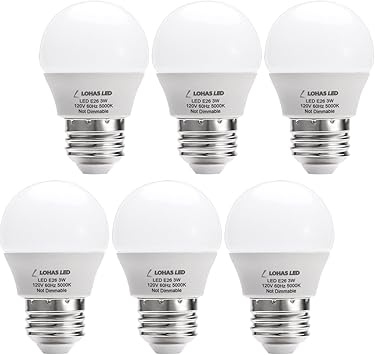 l lohas led lh bl 3w 5000k 6 g14 con certificacion ul 3w equivalente a 25w bombillas led pequenas de noche de 120 v para ventilador de techo de