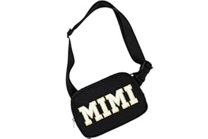 Lamyba Mothers Day Gifts for Mimi Waterproof Adjustable Fanny Pack MIMI Gifts for Grandma Crossbody Waist Bag Black