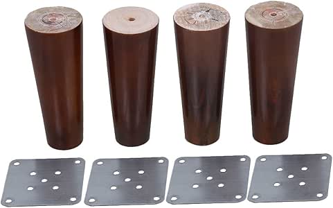 BQLZR 15 cm Altura roble redondo biselado madera maciza muebles patas