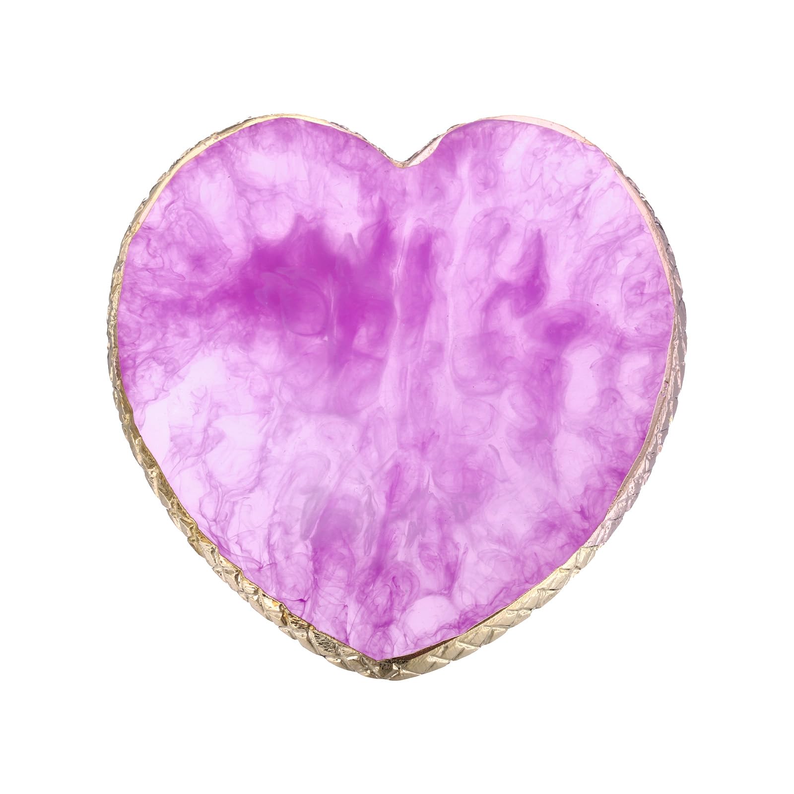PATIKIL Resin Nail Art Palette, Nail Polish Mixing Palette Heart Shaped Gel Makeup Display Board Pallet Painting Tray Drawing Color Dish Holder, Purple