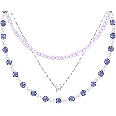 Besydec Beaded Layered Necklace Bohemian Jewelry Adjustable Beach Strand Necklace Sliver Chain for Women