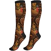 Mshutbna Compression Socks Knee High Circulation Support Socks For Women Men Athletic Running Work Hiking Cycling Travel