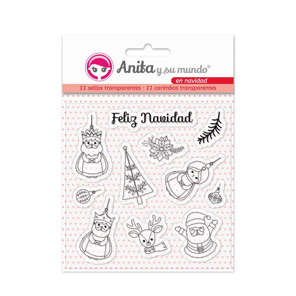 Anita and Su Mundo 37010339 Christmas Collection Silicone Stamp for Scrapbooking Multicoloured, 16.8 x 12 cm, Pack of 11
