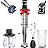 KOIOS Immersion Blender, 1100W Trigger Variable Speed Hand Blender, 5-in-1 Immersion Blender Handheld, Anti-scratch Stick Ble