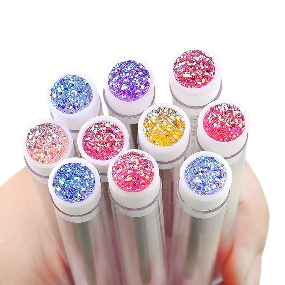12 Pieces Multicolor Mascara Wands Reusable Crystal Eyelash Brush Eyelash Brush Tubes Wand Tube Clear Eyelash Tube for Eyelash Eyelash Extension Supplies for Home and Travel