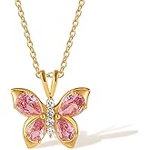 JoyToGo 18K Gold Plated Butterfly Necklace for Women Non Tarnish 18K Gold Plated Cubic Zirconia Butterfly Pendant Necklace Dainty Lightweight Gold Pendant Necklaces Jewelry Gifts Trendy Stuff