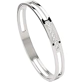 MILAKOO 6/8mm Gold/Silver Color Bangle Hollow Stainless Steel with Rhinestone Bracelets