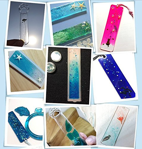 image for 5 Pack Silicone Bookmark Mold, Fineder DIY Bookmark Casting Mould Maki