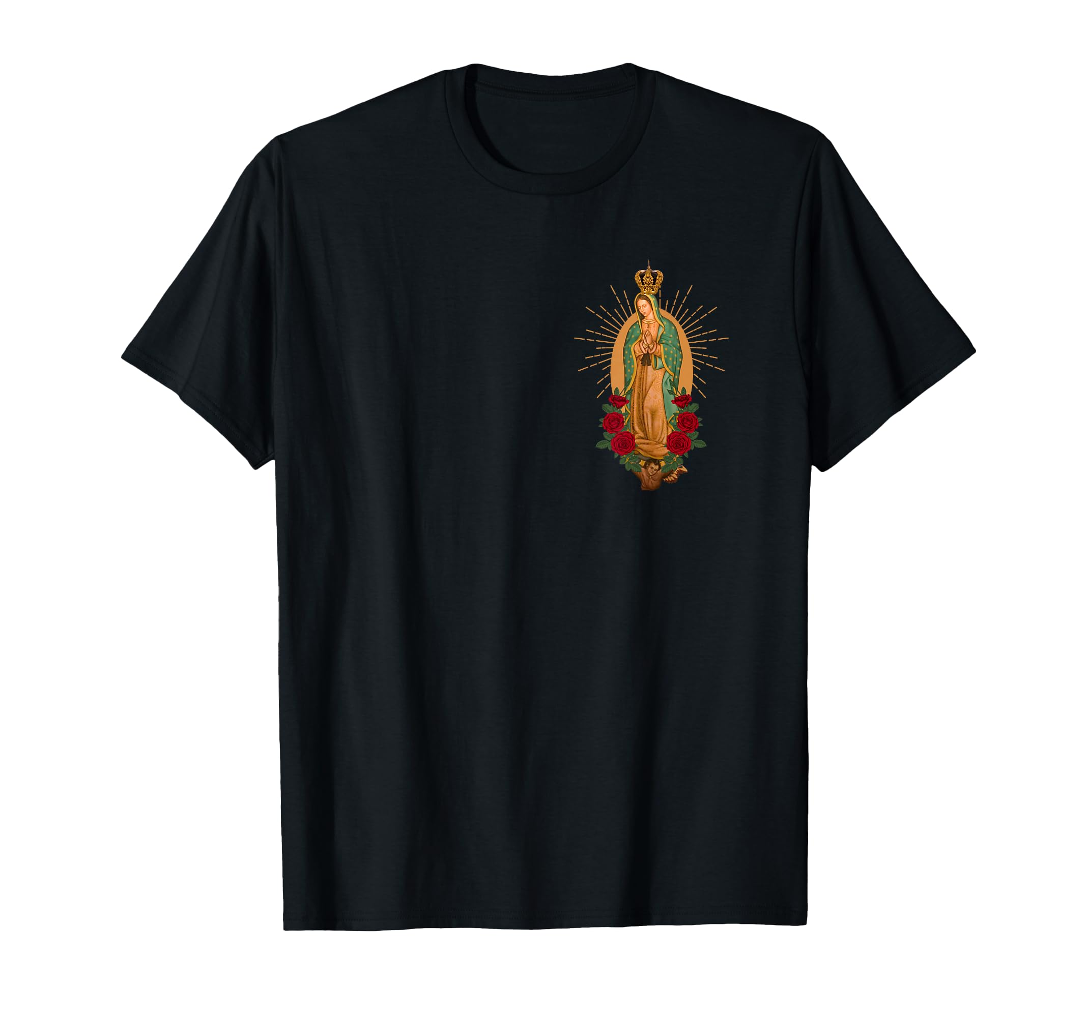 Photo 1 of ****STOCK PHOTO SIMILAR TO ITEM
Our Lady Virgen De Guadalupe Virgin Mary Linda Floral Pocket T-Shirt (Size Unknown)