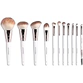 Professional Makeup Brush 11 Piece Set, Premium Synthetic Vegan Brushes Kit for Blending Powder, Foundation, Concealer, Blush & Eye Shadow, Cruelty-Free