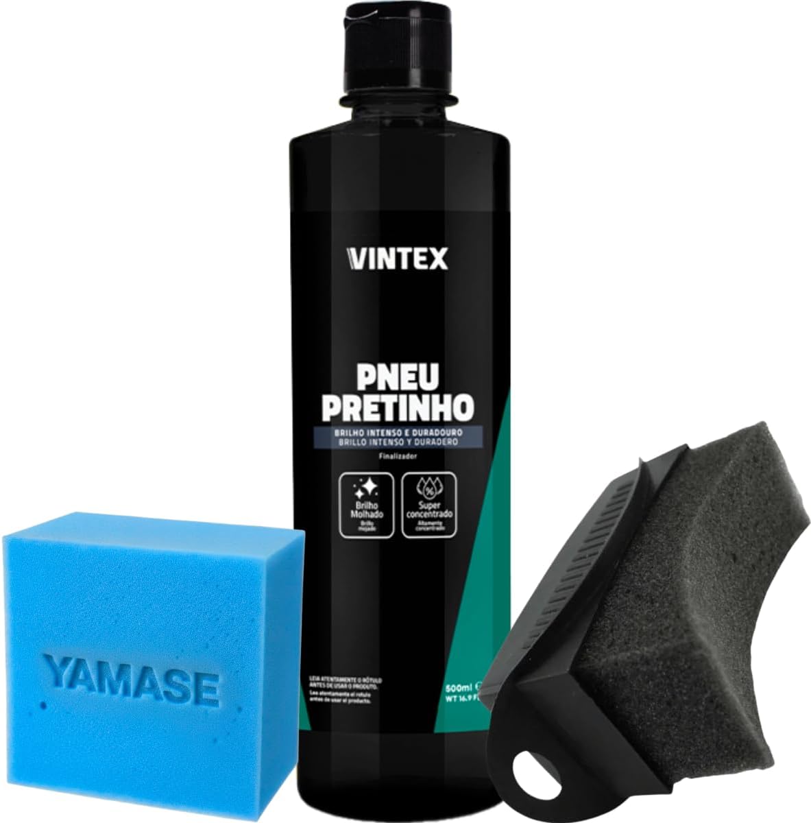 Kit de Pneu Preto Vonixx | 500 ml, Aplicador Preto