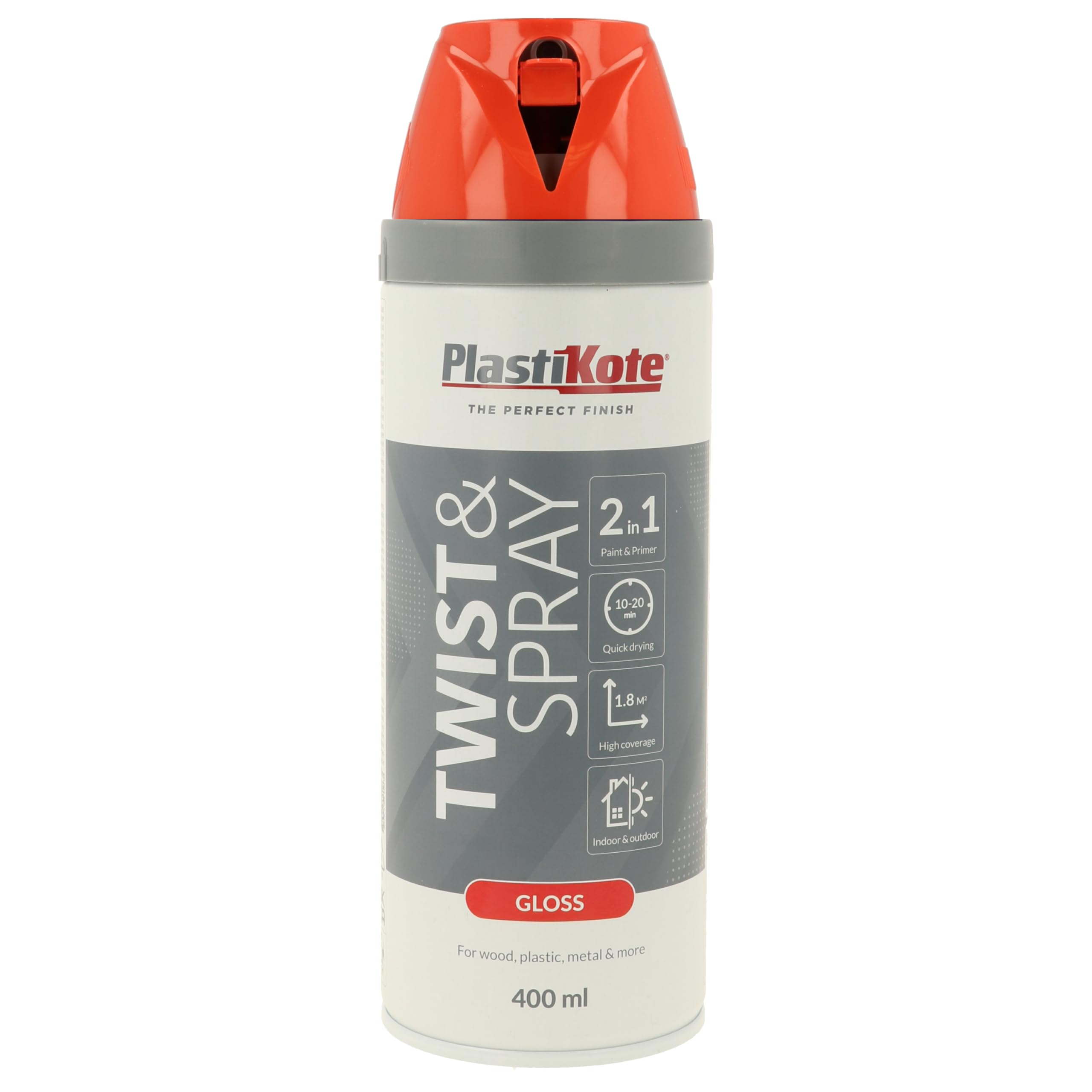 Plasti-kote 21106 400ml Premium Spray Paint Gloss - Orange