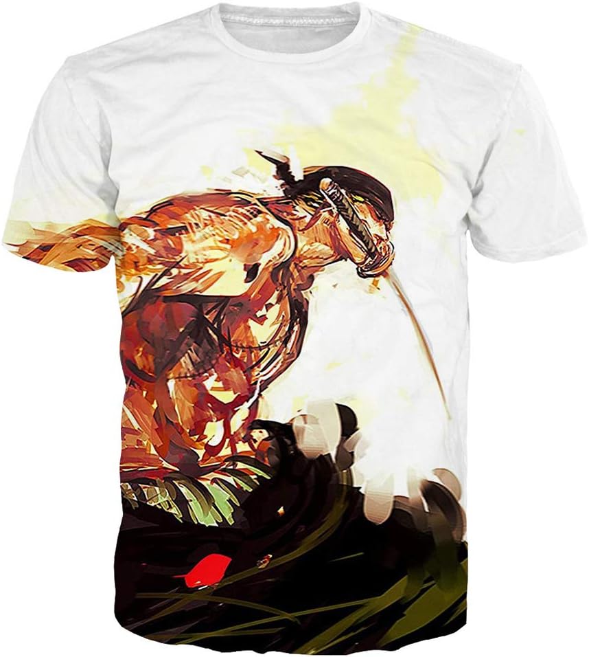 Aoibox Japanese Anime One Piece T-Shirt Luffy 3D Printing Tee Zoro Cosplay Costume