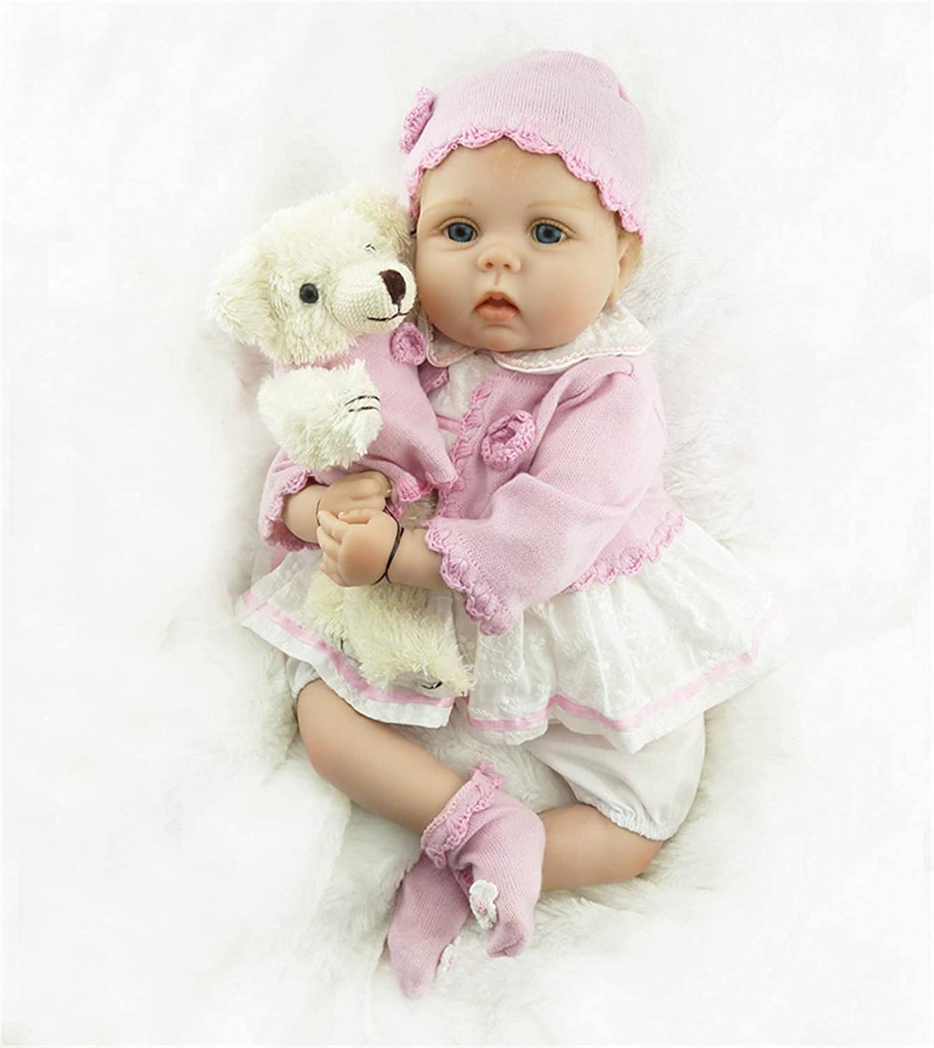 Pinky Reborn 22" Realistic Reborn Baby Dolls Look Real Girl Soft Silicone Vinyl Reborn Toddler Baby Doll Realistic Real Lifelike Looking Newborn Dolls Baby Girl Toy Best Xmas Gift