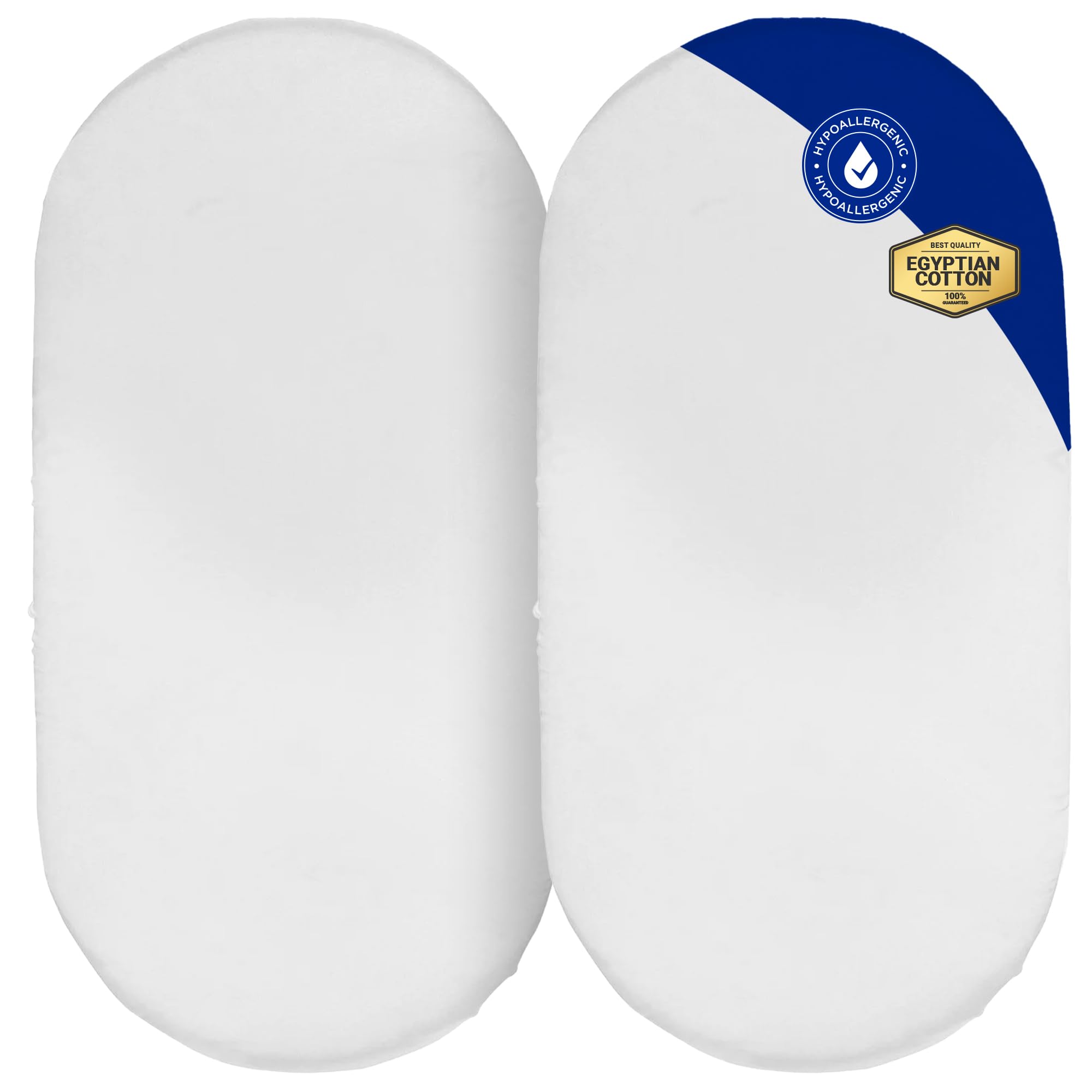 Sunshine Comforts 2 pack 100% Cotton Terry Towel Waterproof Fitted Bed Sheet Mattress Protectors Topper Cover Super Absorbent Stain Proof Non-Allergenic & Non-Noisy (Moses Basket (35 x 75cm)), White