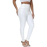 NewL Women Mirror Faux Patent Leather Leggings Wet Look Reflective Shiny Stretch Tighten Pants High Waist Slim