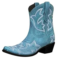 Hbeylia Cowboy Boots For Women Vintage Embroidery