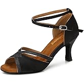 TTdancewear Women Ballroom Dance Shoes Latin Salsa Bachata Performance Sparkly Dance Dancing Shoes