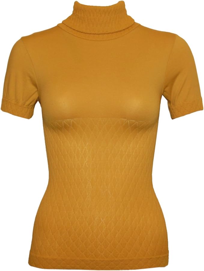 mustard mock neck top