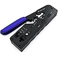 VCELINK RJ45 Crimping Tool Pass Through, Ethernet Wire Cutter Crimper for Cat7 Cat6A Cat6 Cat5E Cat5 Pass-through and Non-pass-through Connectors