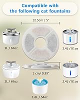 PewinGo Cat Water Fountain Filters 6pc for 2-2.5L Fountain Triple Action view 5