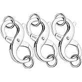 Dailyacc S925 Double Opening Lobster Clasp Sterling Silver and Gold Necklace Bracelet Extender Clasps and Closures for DIY Jewelry