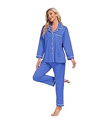 COLORFULLEAF Women's 100% Cotton Long Sleeve Pajama