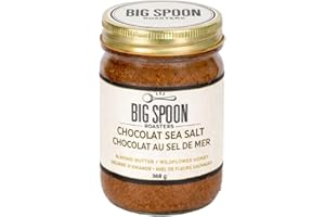 Big Spoon Chocolate Sea Salt Almond Nut Butter – Dark Chocolate Blend with Cocoa Nibs & Honey (368 g)