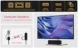 Computer Speakers for Desktop PC Laptop, Wired, USB