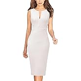 VFSHOW Womens Front Zipper Work Business Office Bodycon Dress Elegant Professional Career Church Party Pencil Sheath Dress