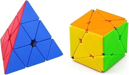 Nabhya High Speed Magic Rubik Cube Combo Set of 2 (Pyraminx &Axis Cube ) Puzzle Brainstorming Game Toy