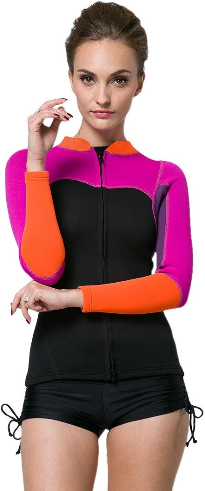 Women's Wetsuits Vest 2MM Black Sleeveless Neoprene Zipper Jacket