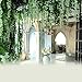 Hotsaleglobal 12 Pcs Artificial Silk Wisteria Vine Rattan Hanging Flower for Wedding Party Home Decor(White)