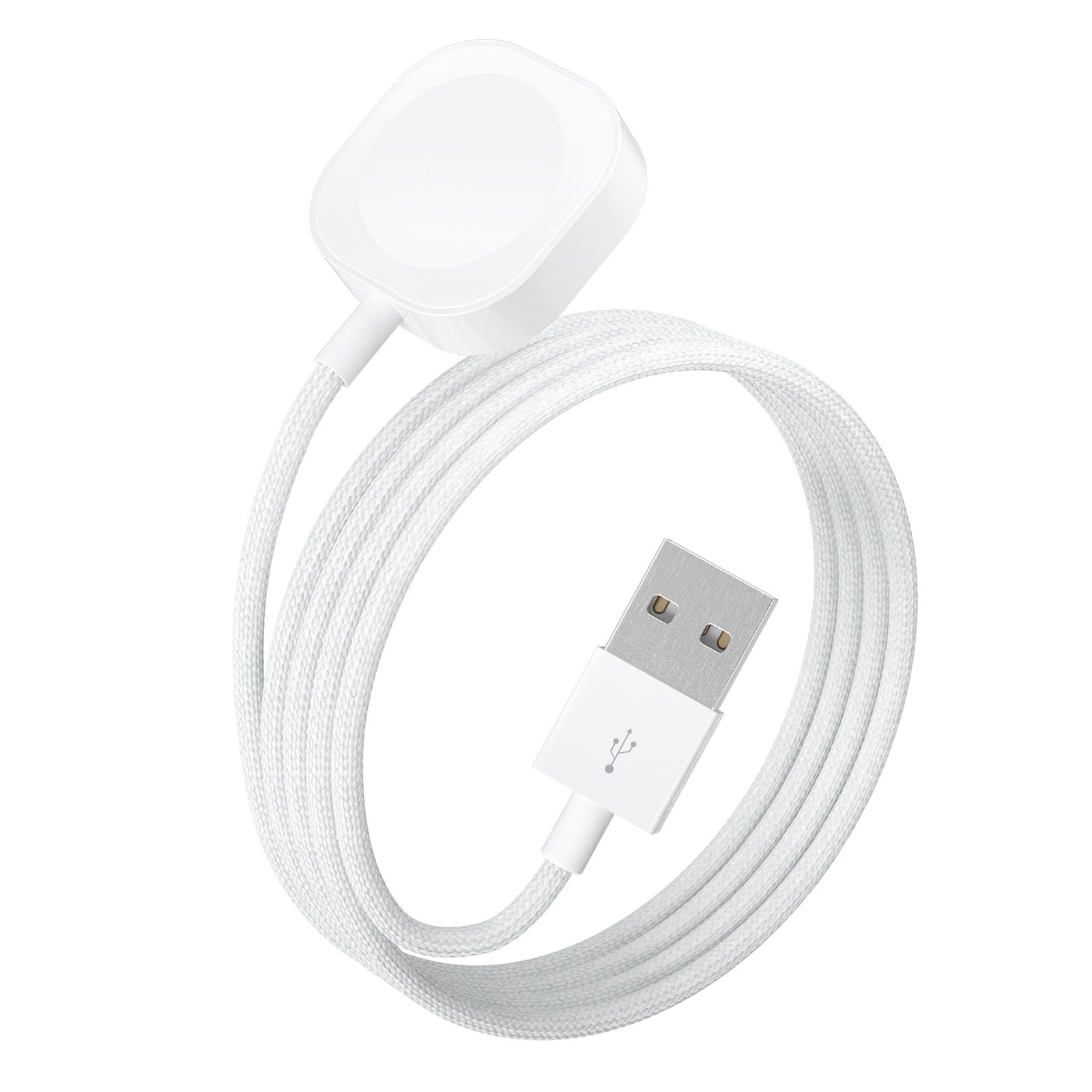 Wireless Charger for Apple Watch Charger, USB Charger Compatible with iWatch Series Ultra/8/7/6/5/4/3/2/1/SE, iWatch Magnetic Fast Charger Cable 120cm (White)