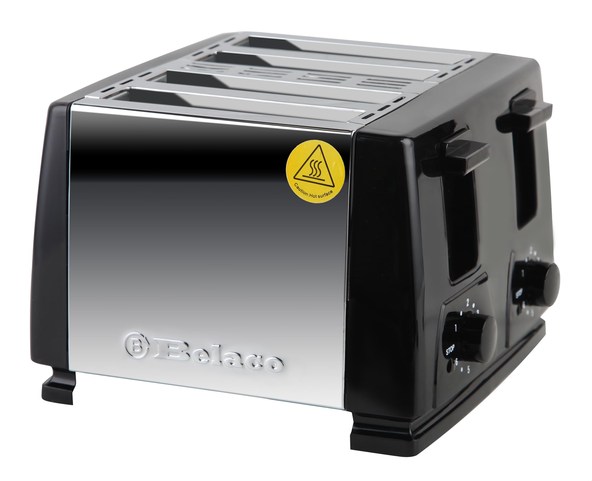 Toaster 4 Slice Toaster BT410 Steeliness Steel housing Black Toaster 1300W auto pup up Function, Variable Electronic Timing Control