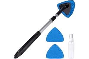 BITOPE Windshield Cleaner Tool, Dust Removal Tool, Car Window Windshield Glass Cleaning Kit, Auto Washing Brush with Extensio