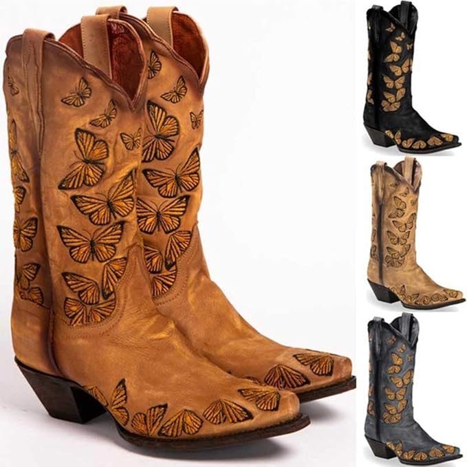 Manooby Butterflies Embroidered Fashion Cowgirl