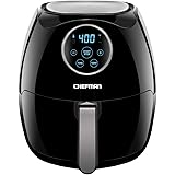 Chefman Digital 6.5 Liter Air Fryer Space Saving Flat Basket 60 Minute Timer and Auto Shut Off, BPA Free, Family Size