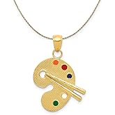The Black Bow 14k Yellow Gold and Enameled Artist Palette Necklace
