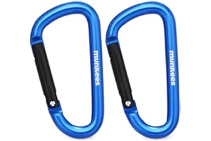 munkees Small Carabiner Clip Keychain 2 Pack, Mini Caribeener 2 inch to 3" for Keys Aluminum Alloy Biner Lightweights for Bottle Buckle, Backpack Hook
