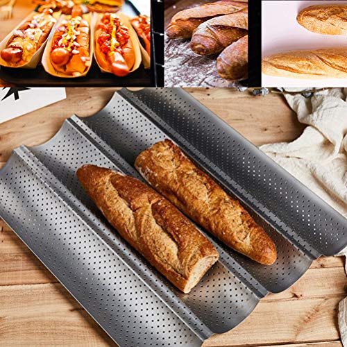 TIMESETL Baguette Pan Set, 15" x 13" Food Grade Nonstick Coating