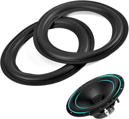 Amazon スピーカーの修理またはdiy 黒 の2つの6インチ 156ミリメートル穿孔ゴムスピーカー泡エッジサラウンドリングの交換部品 Diy 工具 ガーデン