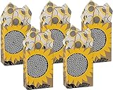 Small Gift Bags with Coordinating Tissue Paper 5 Count (Sunflower Fields)