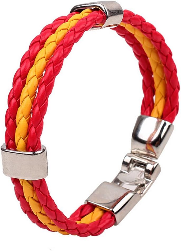 ANDAY Word Cup Soccer Commemorative Braid Cuff Bracelet Bangle