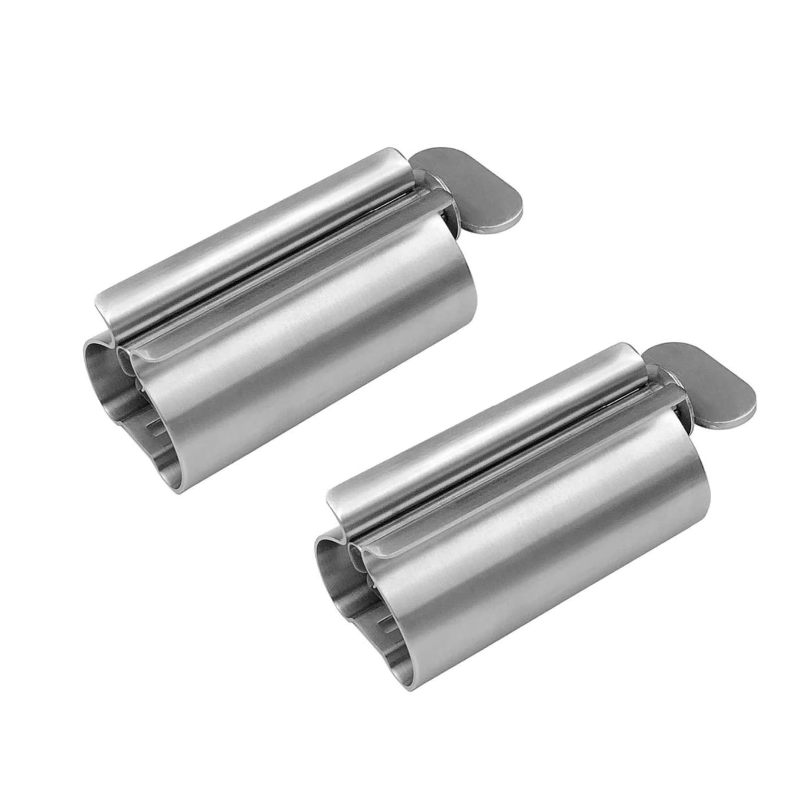 NestNook Toothpaste Squeezer - Stainless Steel Tube Squeezer Metal Tube Wringer Toothpaste seat Holder Stand (Silver 2pcs)