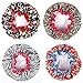 Shower Caps, Alimu 4 Pack Women Bath Caps Waterproof Double Layer Print Shower Hat Long Hair Perfect for Women