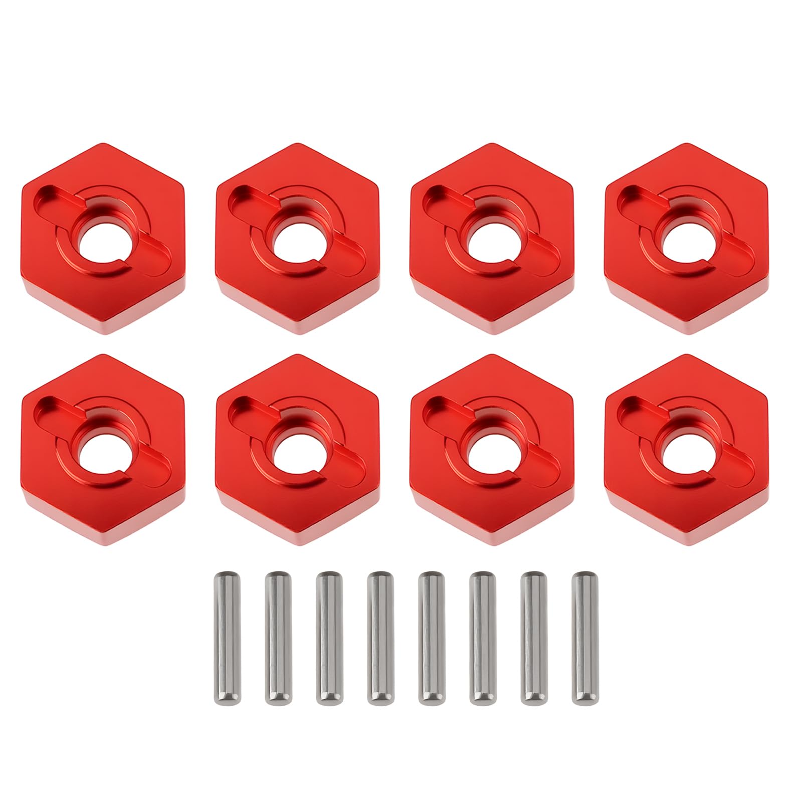 VGOL 8Pcs 12mm Metal Wheel Hex for 14209 14210 16440 4x5x12mm Red — image 1