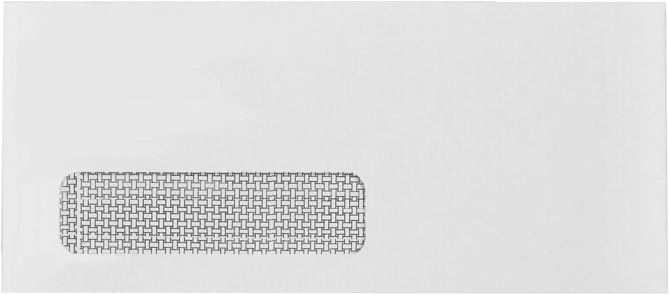 500 Number 10 Single Window Envelopes - Thick Gummed Seal - Designed for Secure Mailing of Quickbooks Checks, Invoices, Business Statements, Personal Letters - 4 1/8 x 9 1/2 : Office Products