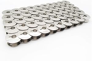 CKPSMS brand - #55623S "L" STYLE STEEL BOBBINS Compatible with JANOME BROTHER JUKI SINGER PFAFF (50 PCS)